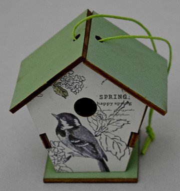 Vogelhuisje groen wit 02